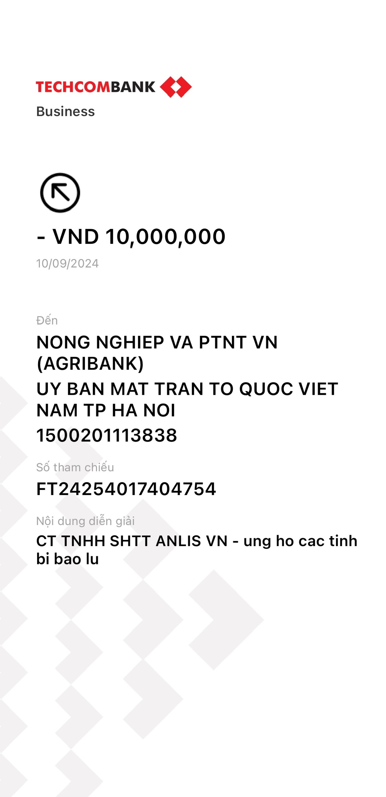 Anlis ủng hộ cơn bão số 3